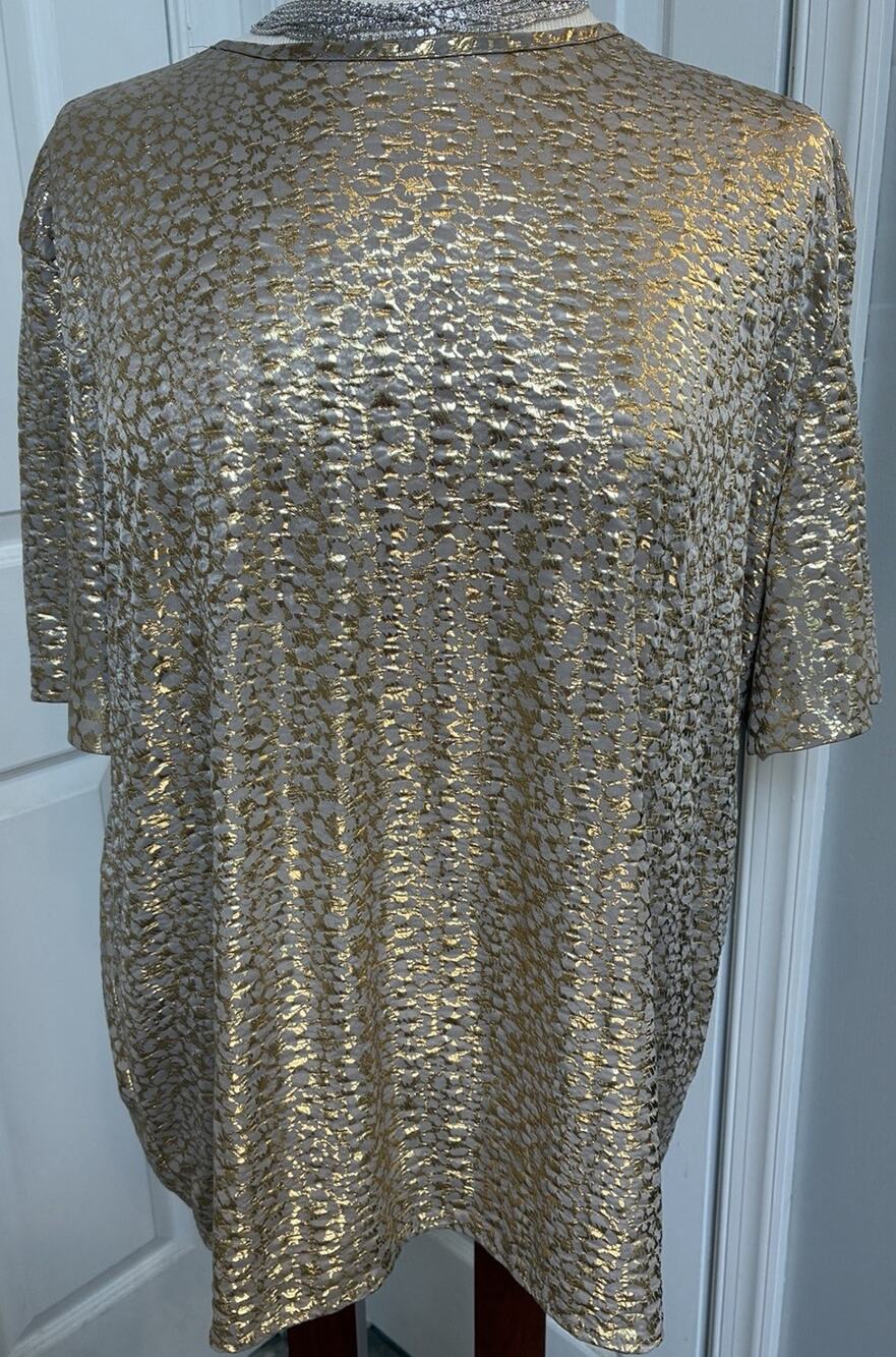Vintage Lauren Lee Gold Glam Metallic Shimmer Top Large